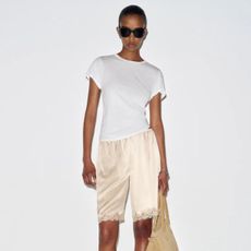 Reformation satin shorts