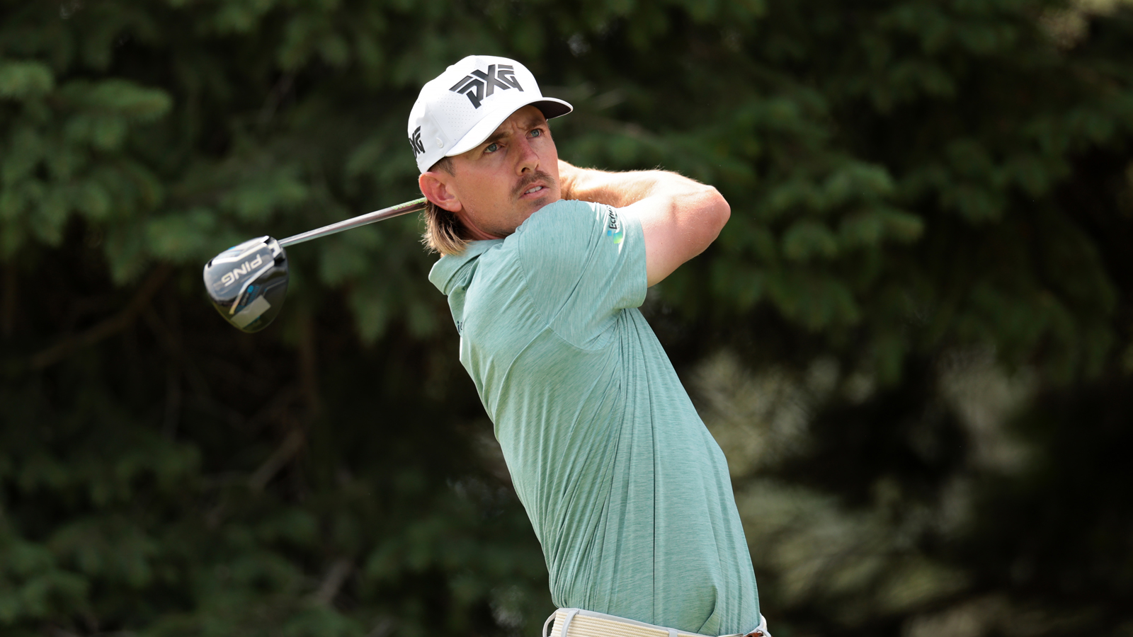 Jake Knapp hits a driver off the tee