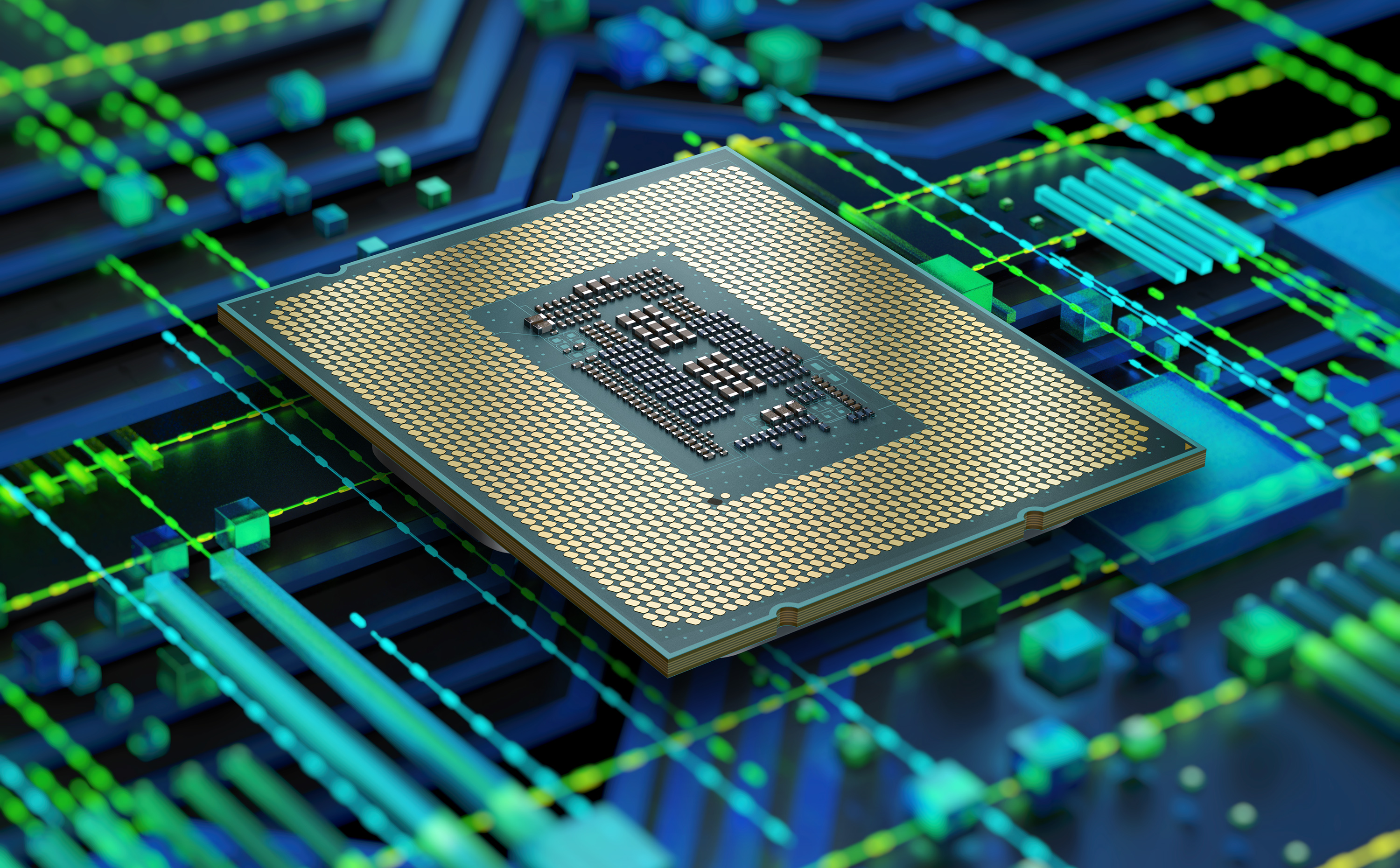 intel alder lake chip on a fancy background