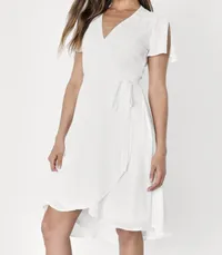 Rise to the Occasion White Midi Wrap Dress, £53 ($69) | Lulu's