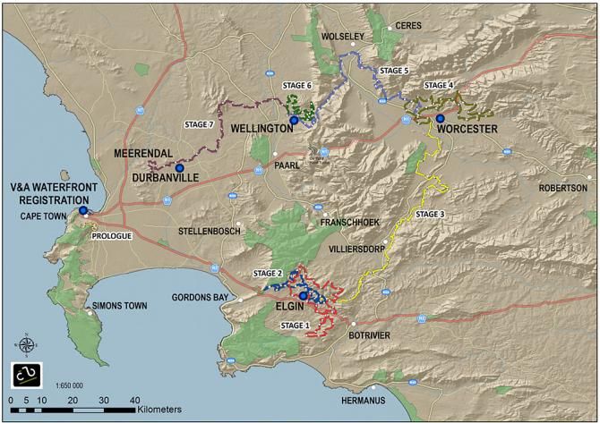 2015 Cape Epic route map