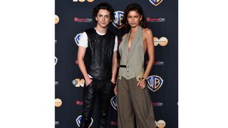 Timothée Chalamet and Zendaya attend the State of the Industry and Warner Bros. Pictures Presentation at The Colosseum at Caesars Palace during CinemaCon, the official convention of the National Association of Theatre Owners, on April 25, 2023, in Las Vegas, Nevada.