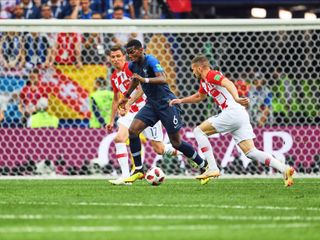 Paul Pogba during the FIFA World Cup match France versus Croatia at Luzhniki Stadium, Moscow, Russia on July 15, 2018.