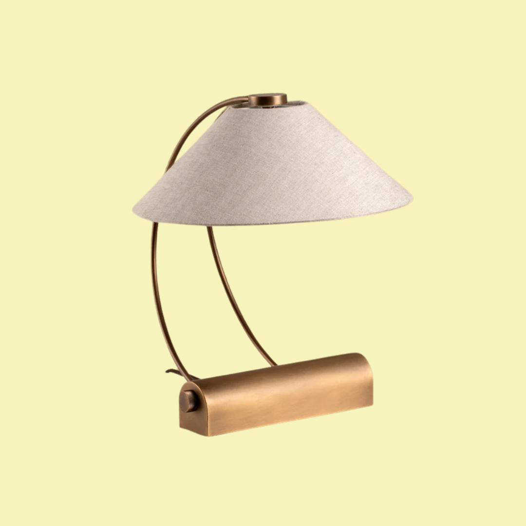 lights&amp;amp;lamps, Deska - Aged Brass and Linen Task Lamp