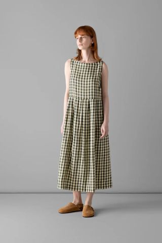 toast linen gingham dress