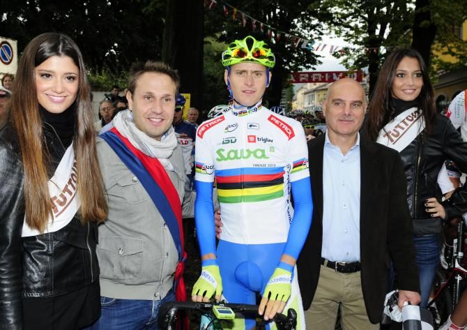 Everyone wanted a piece of Matej Mohoric (Slovenia) at the sign in