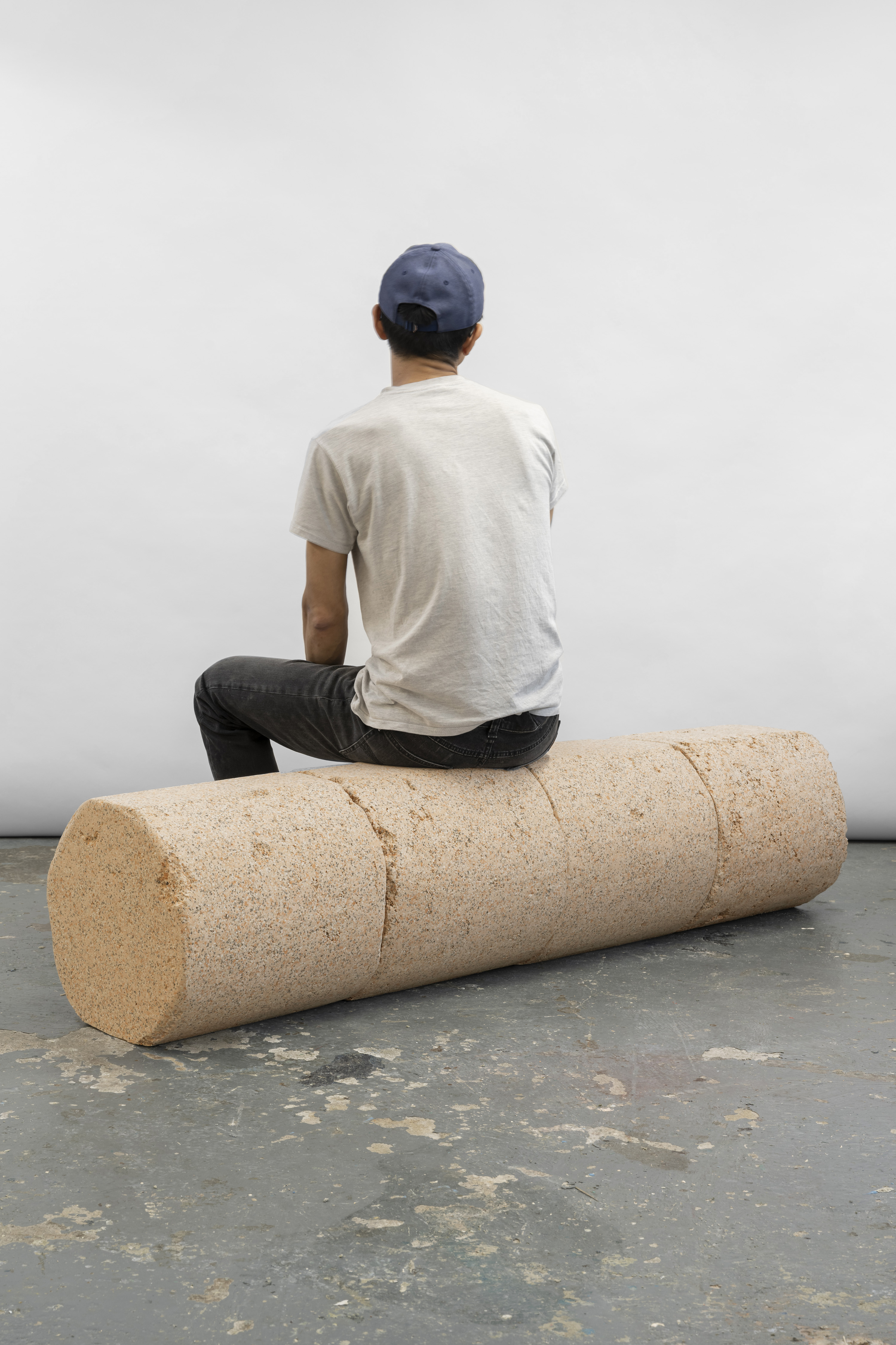 hand sculpted rubber bench