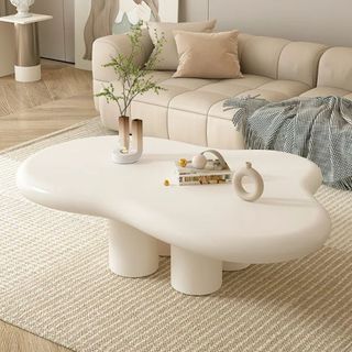wavey white coffee table