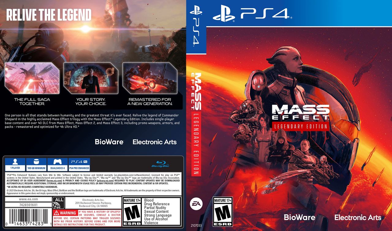 Mass Effect Legendary Edition PS4 Custom Cover Art