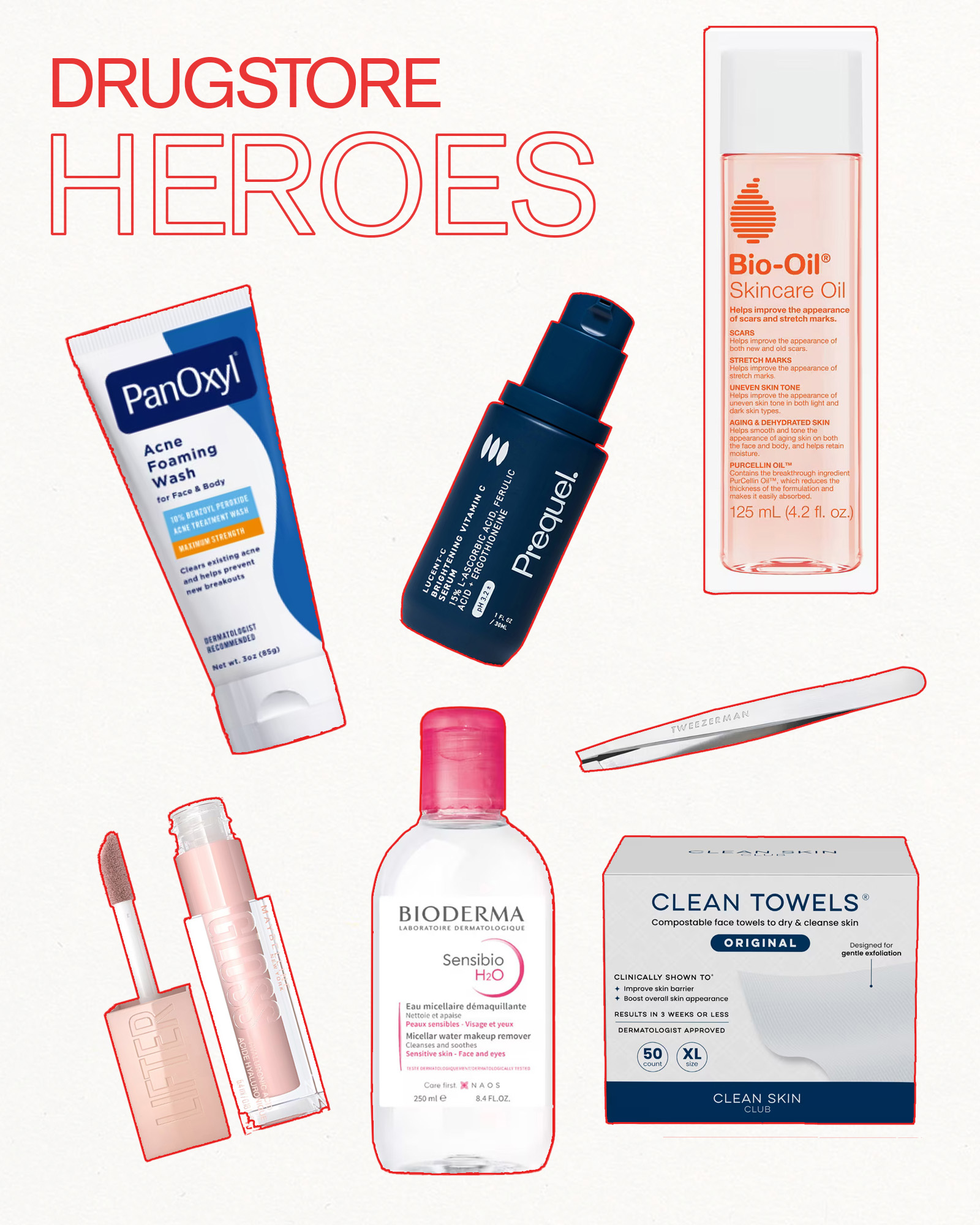 Drugstore Heroes product collage.