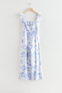 &amp; Other Stories Printed Frilled Linen Jumpsuit $129