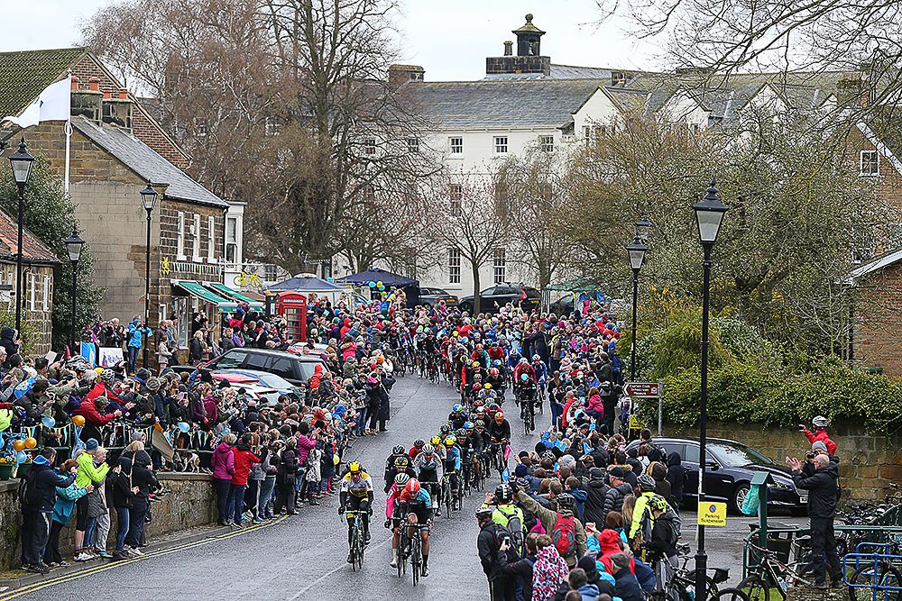 Crowds didn't mind the wet weather during stage 3 in Yorkshire.
