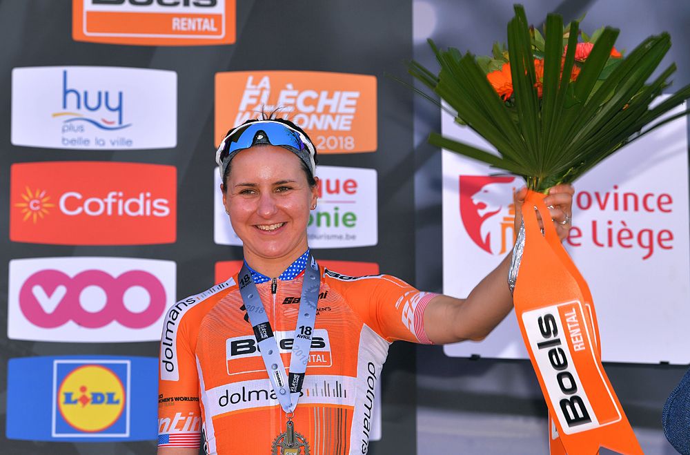 Megan Guarner third at Fleche Wallonne