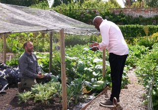 Picking out some fresh ingredients straight from the stately gardens/