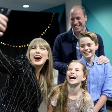 Prince William posts backstage selfie with Taylor Swift after London concert. 