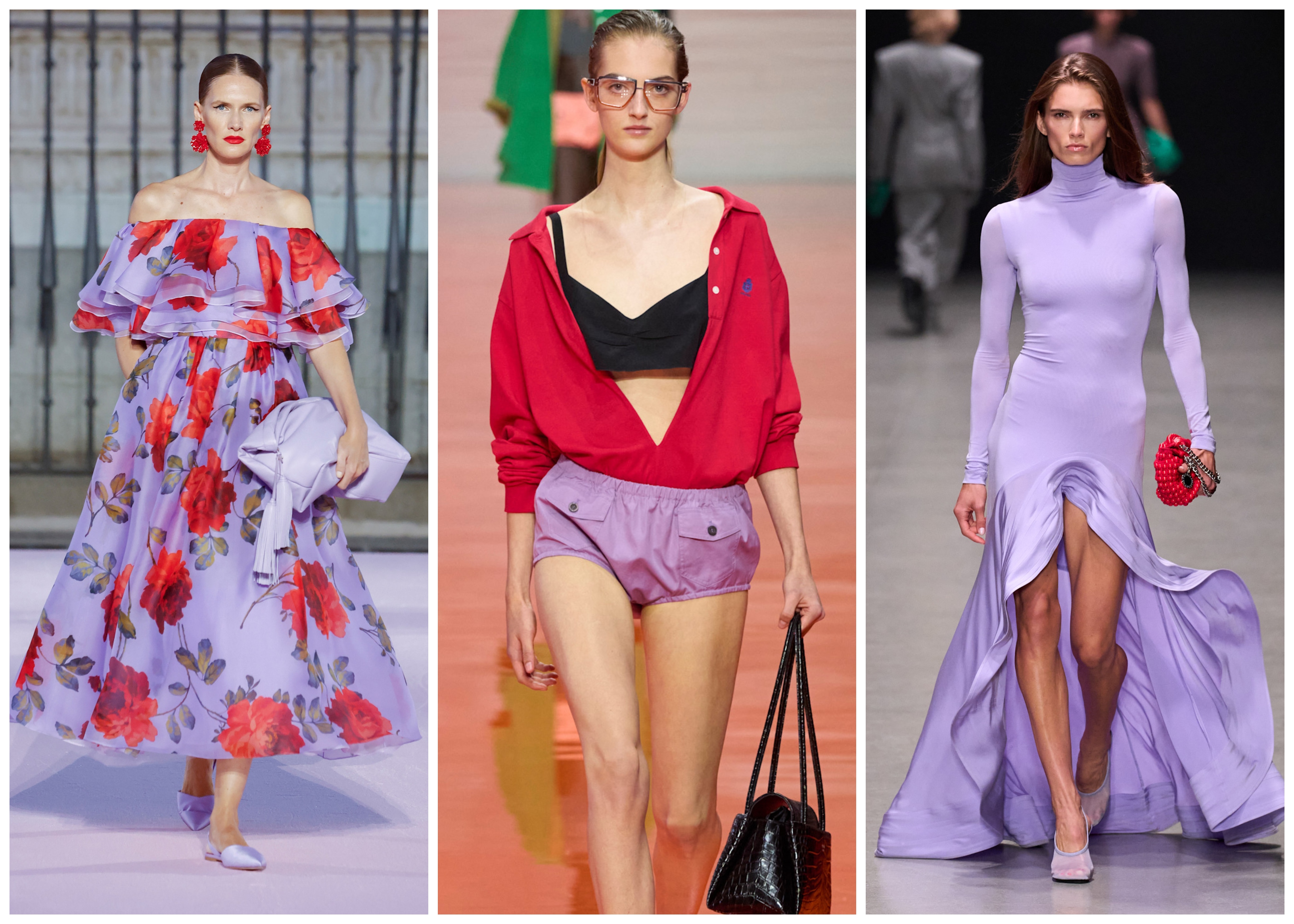 lavender and red color trend on the spring 2026 runways