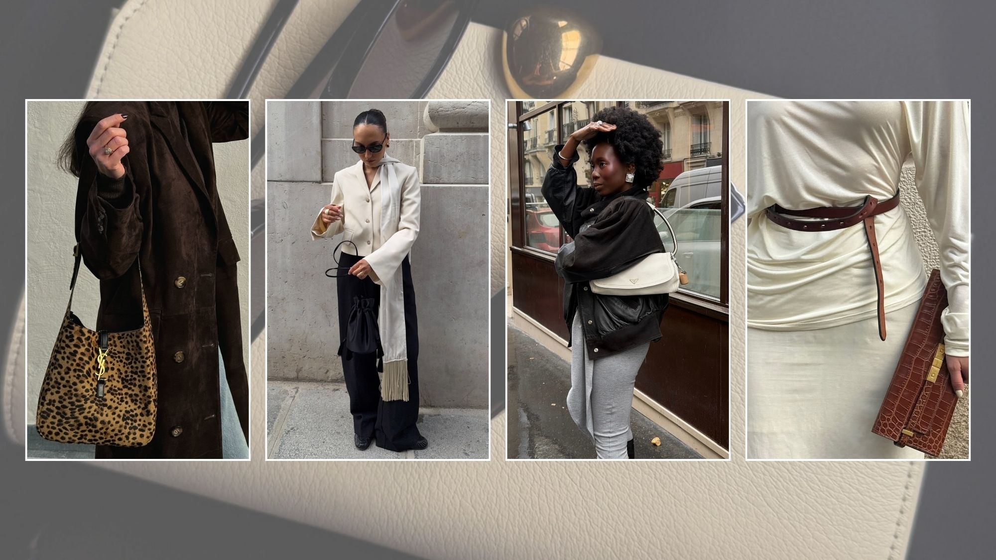 A selection of fashion people showcase winter 2026's biggest bag trends