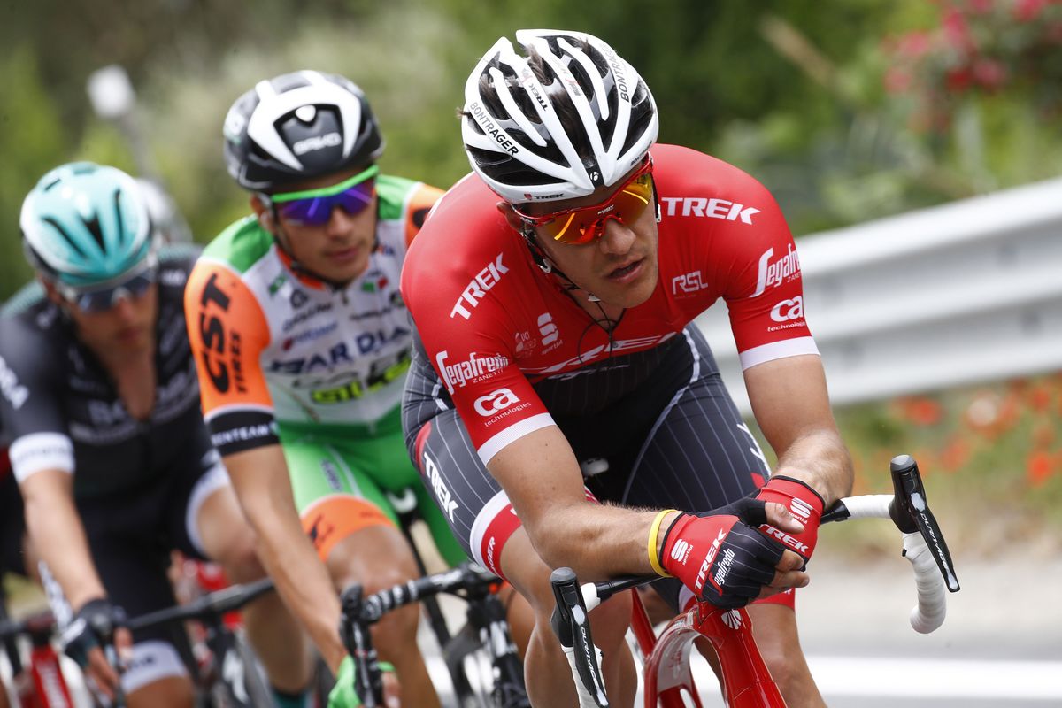 Jasper Stuyven (Trek-Segafredo) leads the breakaway