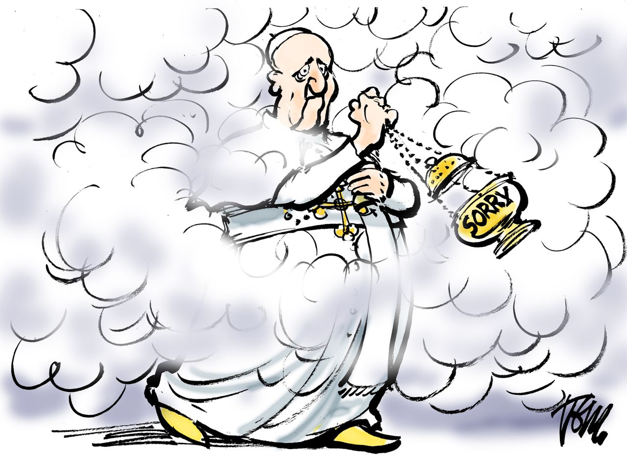 Editorial cartoon U.S. Pope Francis Catholic church sex scandal