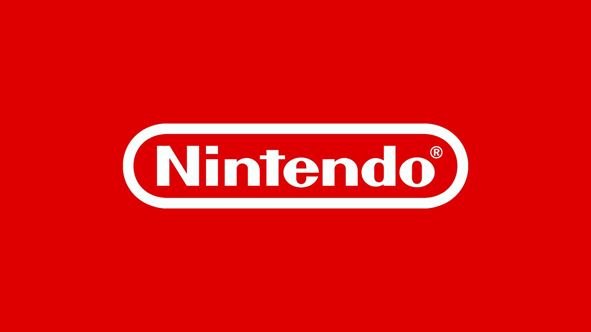 El logo de Nintendo con fondo rojo.