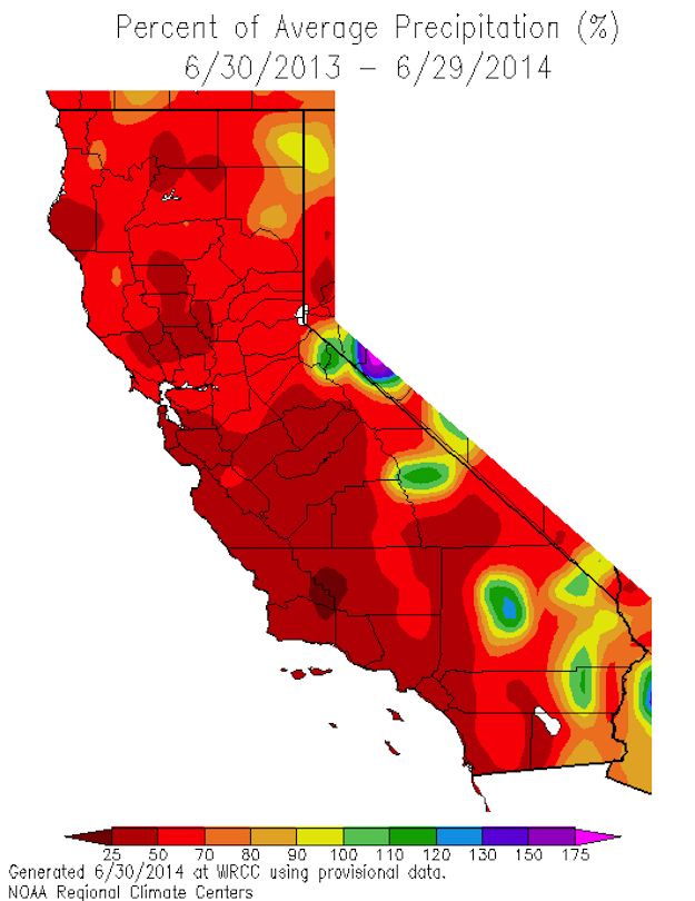 rainfall totals california