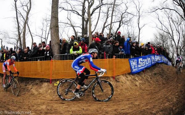 Helen Wyman (UK) riding in the top ten