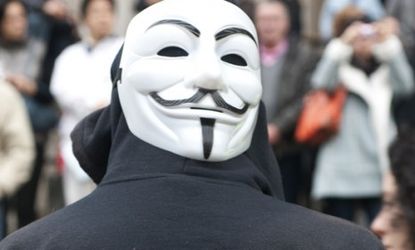 Members of hacking group Anonymous