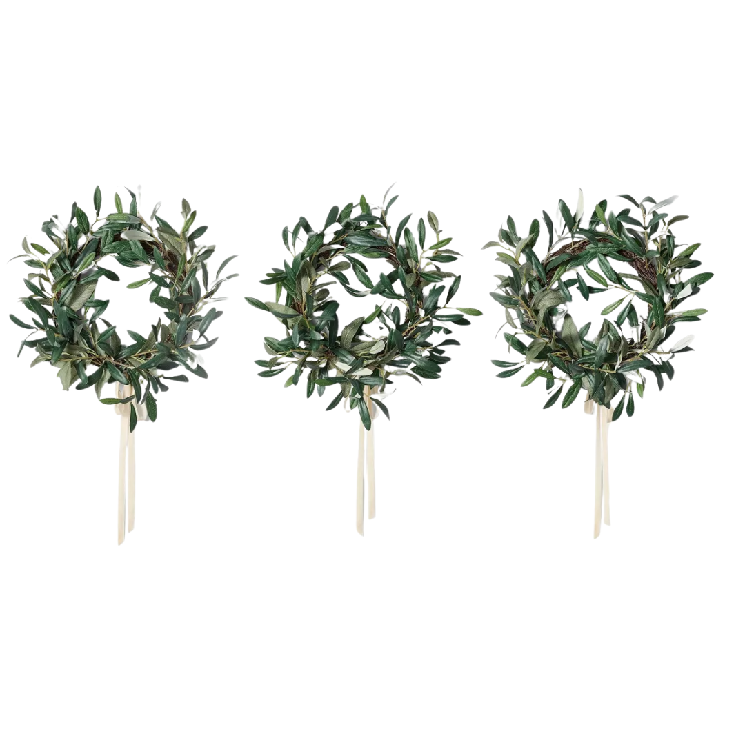 Set of 3 Mini Olive Wreaths With Ribbon - Threshold™ Designed With Studio Mcgee