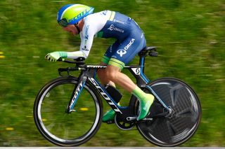 Simon Yates in action during the Stage 6 Individual Time Trial of the 2015 Tour of the Basque Country