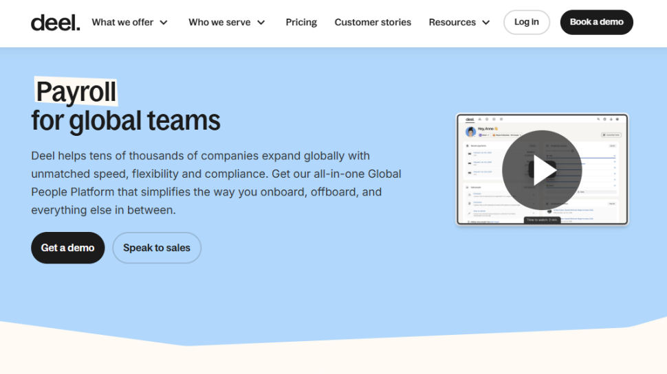 Deel website screenshot (May 2025)