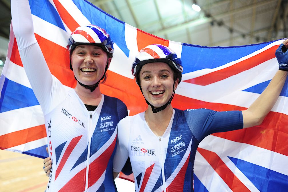 Madison winners Katie Archibald and Elinor Barker