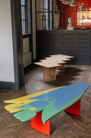 Tulip shaped colourful table design at 3 Days of Design Copenhagen