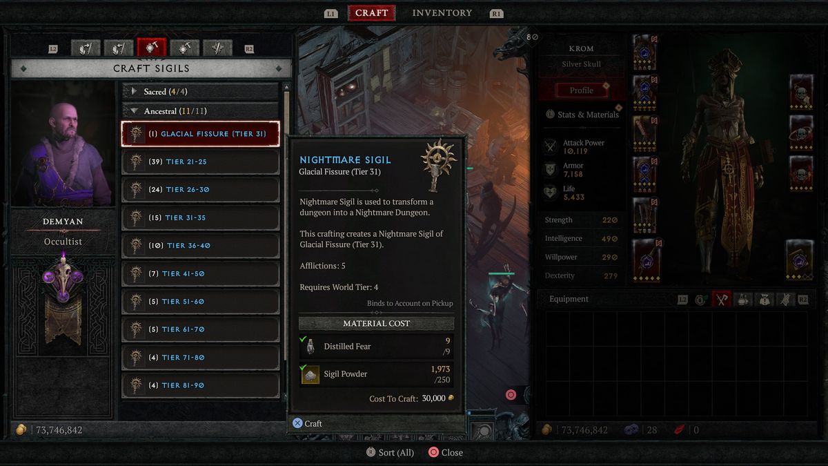 Diablo 4 The Beast in the Ice - Nightmare Sigil