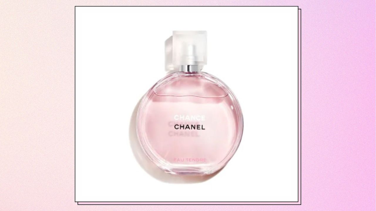 Chanel Chance Eau Tendre in a pink and cream gradient template