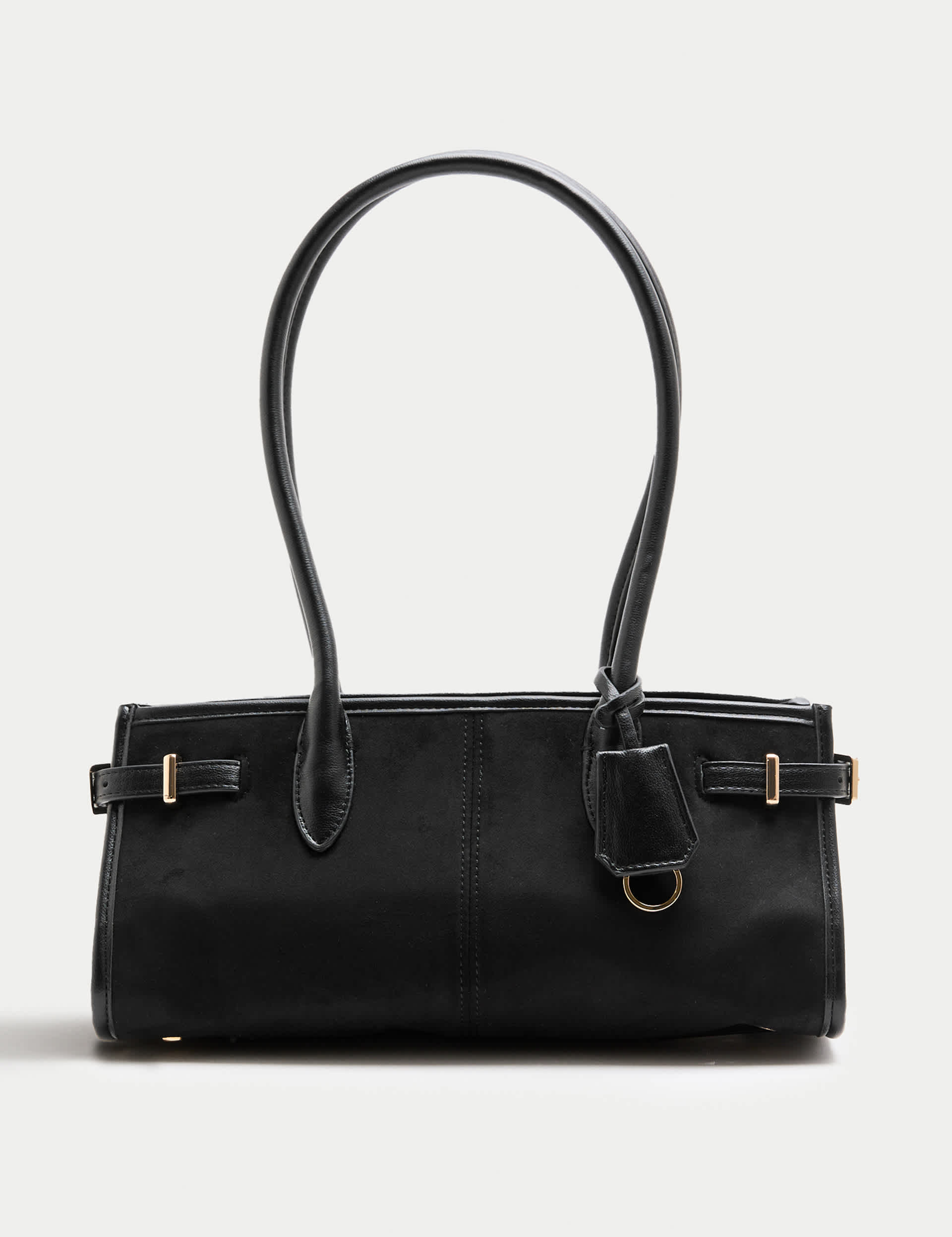 Suedette Buckle Shoulder Bag