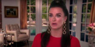 Kyle Richards doing a confessional for RHOBH