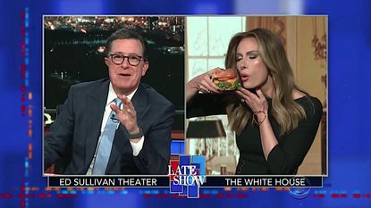 Stephen Colbert interviews "Melania Trump" about "Fire and Fury"