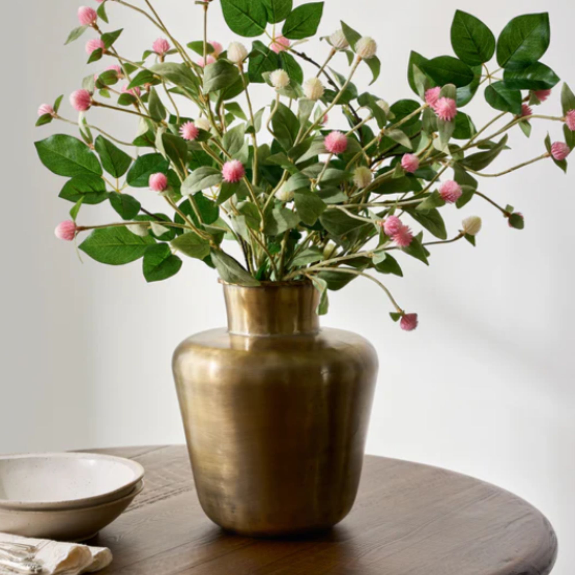Antiqued Brass Banks Vase