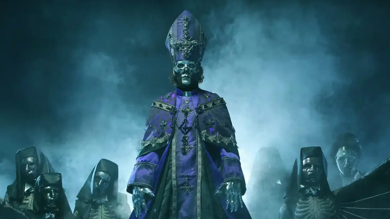 Watch Tobias Forge break down the story behind each of Ghost's iconic frontmen –including every Papa Emeritus, Cardinal Copia and every character leading up to Papa V Perpetua