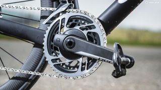The new one-piece direct mount double chainrings for the RED crankset are a serious piece of machining