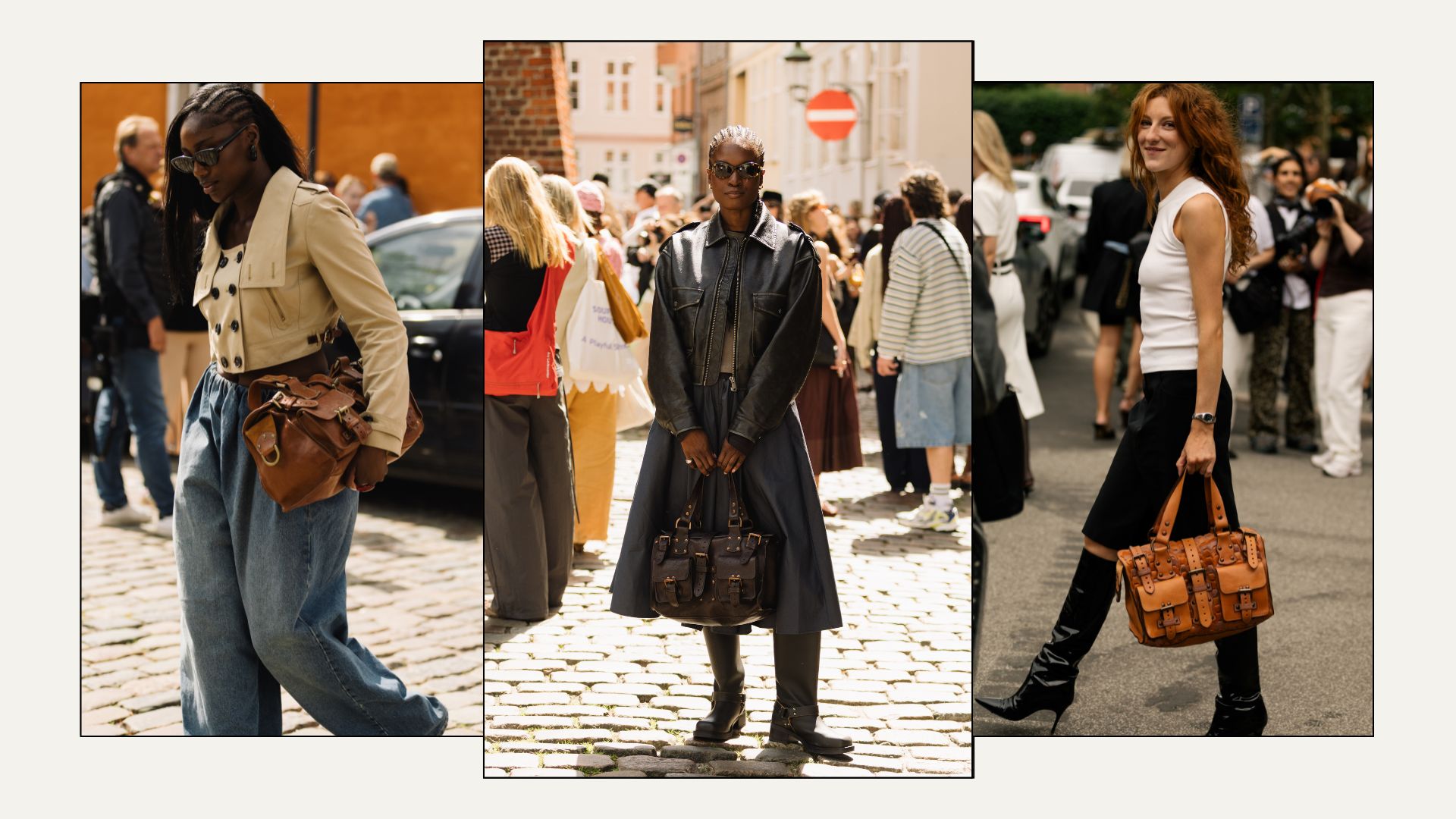Three women carry the Mulberry Roxanne bag
