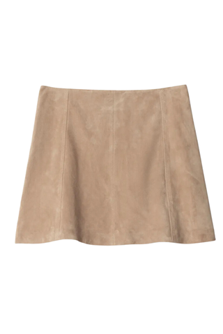 A-Line Leather Mini Skirt