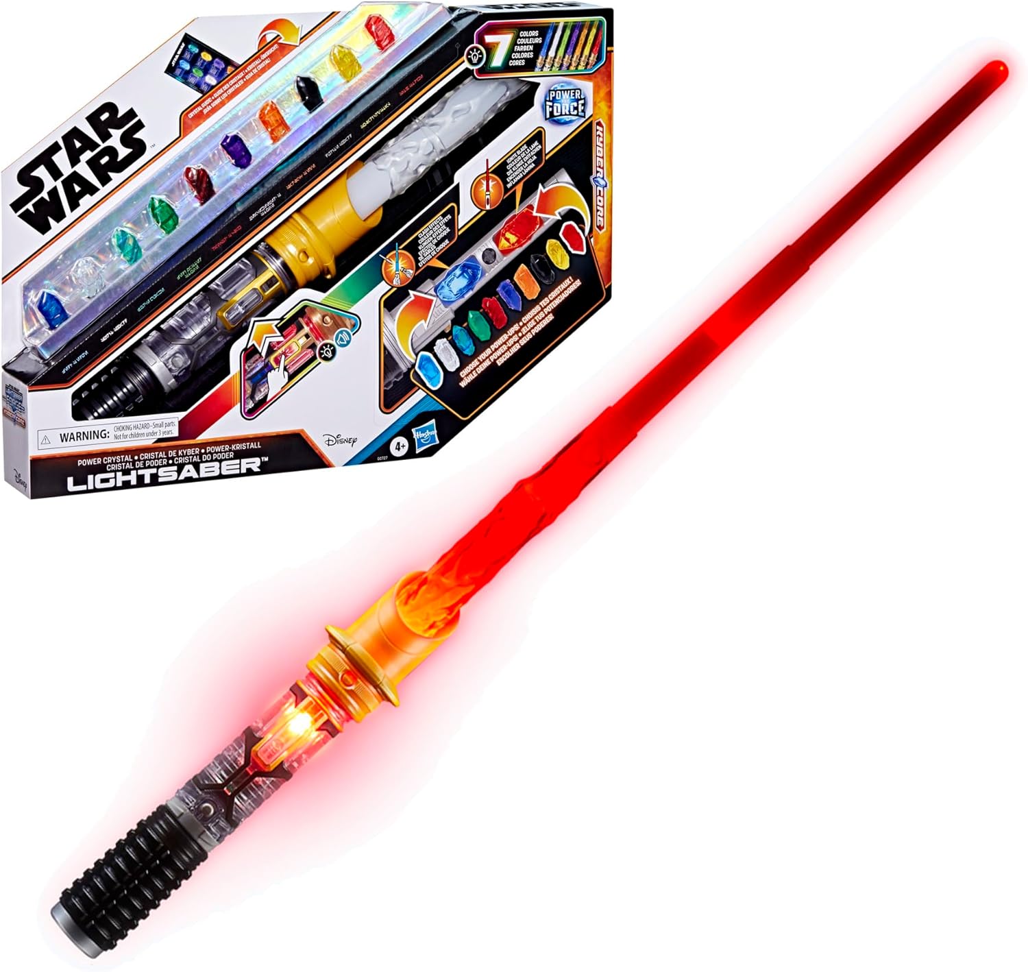 Star Wars Hasbro Power Crystal Lightsaber – Electronic Roleplay Toy With 10 Kyber Crystals and 7 Blade Colours | Create Your Own Custom Lightsaber With Sound Fx | Gift for Kids Fans | Ages 4+
