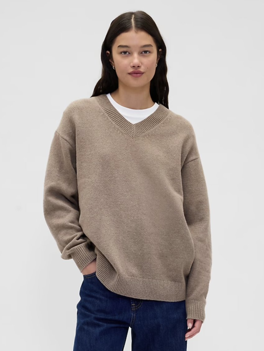 Gap, Cashsoft Oversized V-Neck Sweater (Was $70)