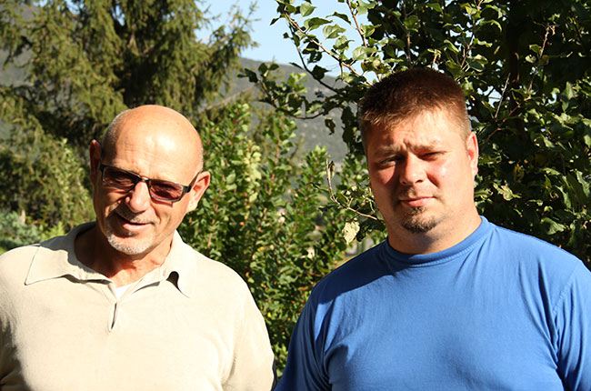 Stanko Radikon and his son, Sa&amp;scaron;a, in October 2014