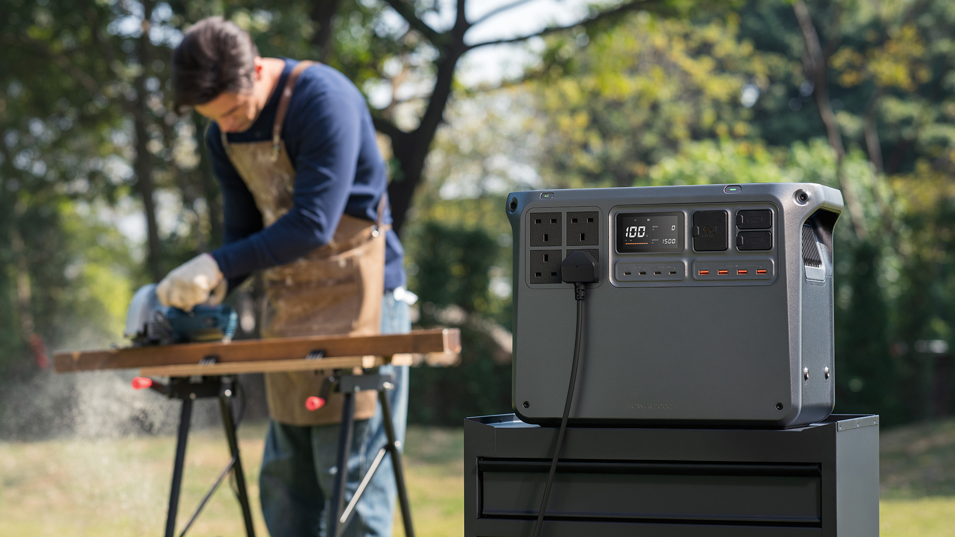 DJI Power 2000 power station in use