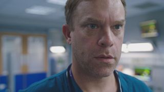 Dylan Keogh is blindsided by Patrick in Casualty episode Childhood's End.
