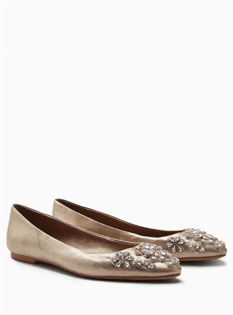 metallic ballerina pumps
