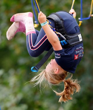 Mia Tindall proved she was just as sporty and adventurous as her mum and grandmother
