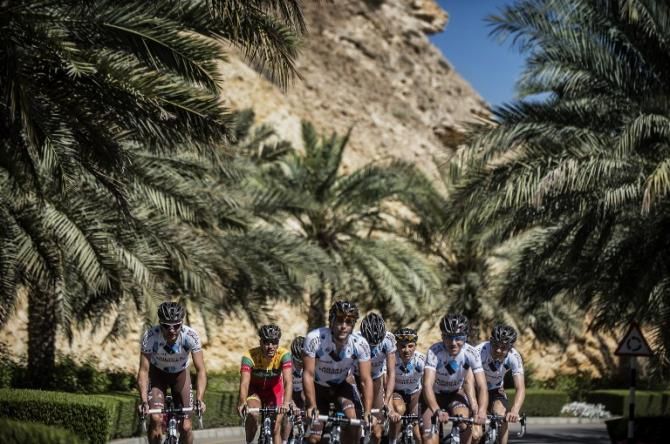 The AG2R team heads out for a ride